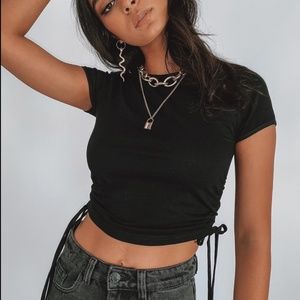 Princess Polly Black Short Sleeve Crop Top. Size 0 (XS/S). Barely worn.